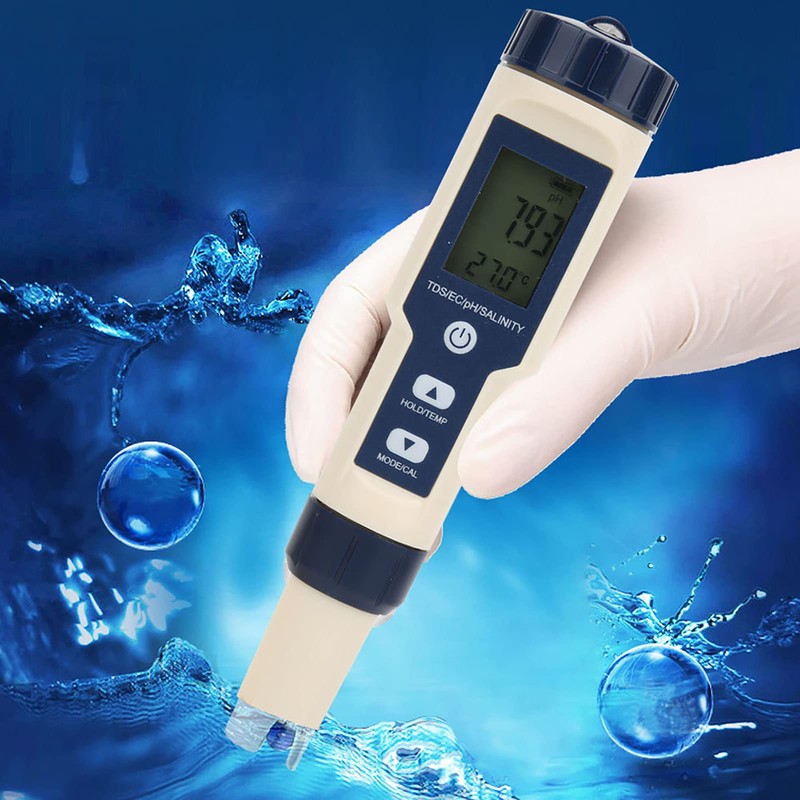 Digital Salinity Meter, EZ-9909 5 in 1 5 in 1