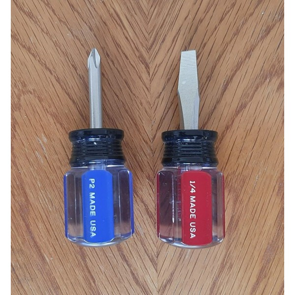 Husky Stubby 2 Piece Screwdriver Set 1/4" Slotted , #2