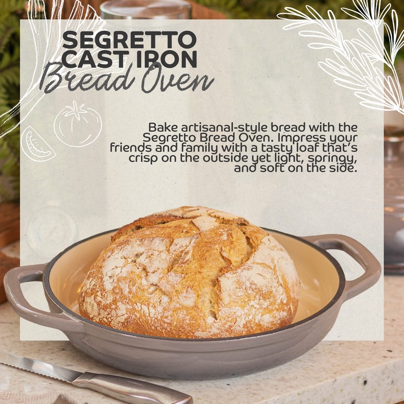 Enameled Cast Iron Bread Pan with Lid, 11” Grigio Scuro