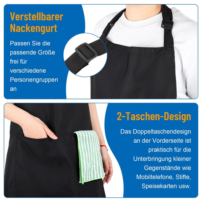 Livdouyu Plus Size Aprons for Women, Funny Black Aprons Adjustable