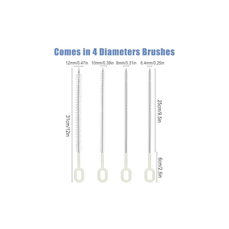 Cleaning Brush Straw, Pack of 4, Long Straw Brush 26
