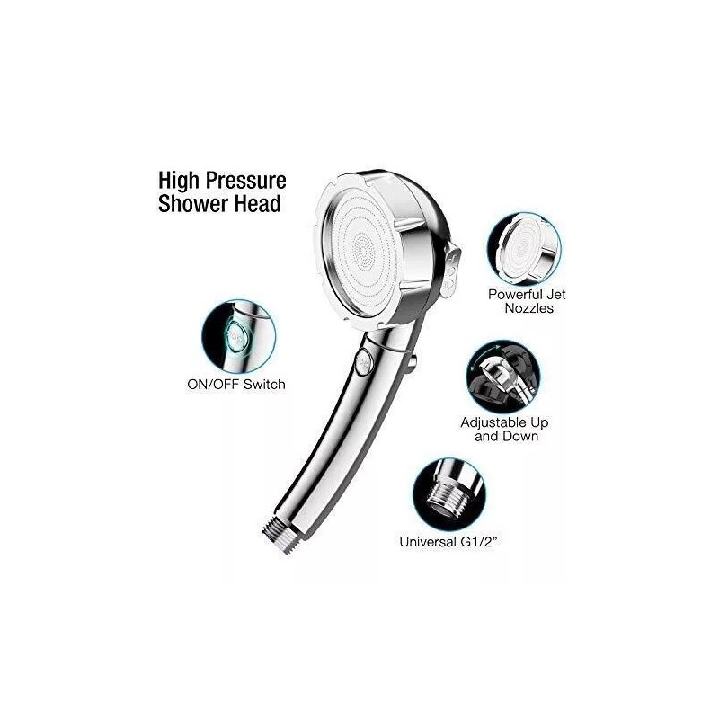 HEAD LEPO High Pressure Handheld Shower Head, 3 Spray Settings