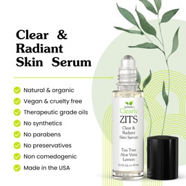 Isabella's Clearly ZITS, Gentle All Natural Acne Treatment for Clear Skin. Protect Dry Skin, Moisturise, Heal Irritation, Prevent Scars. Face Spot Treatment with Tea Tree, Lemon, Aloe Vera (10ml)