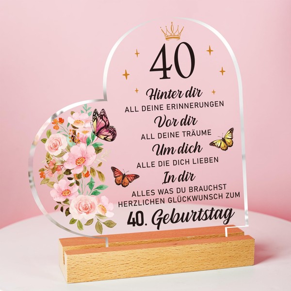 40th Birthday Women, Gifts for 40th Birthday Woman - Acrylic