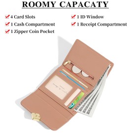 LEEXTON Women's Small and Short Format Wallet with RFID Blocking PU Leather with Multiple Card Slots, darkblue, rfid wallet