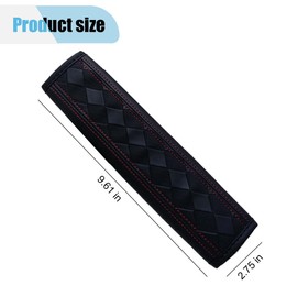 2PCS Car Seat Belt Covers, Embossed Leather Seat Belt Protector Cushion, Driving Comfortable Seatbelt Shoulder Strap, Universal Car Seatbelt Pad Accessories for Protect Shoulder and Neck (Black)