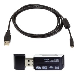 Excelshots USB Cable for Nikon DSLR D5100 Camera, and USB Computer Cord for Nikon DSLR D5100