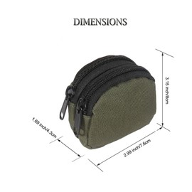 SEHXIM Outdoor Coin Purse EDC Pouch Admin Pouch Mini Molle Pouches,Double Zipper EDC Pocket Organizer can be Worn on The Belt,Multi-Purpose Camping Bag for Men and Women