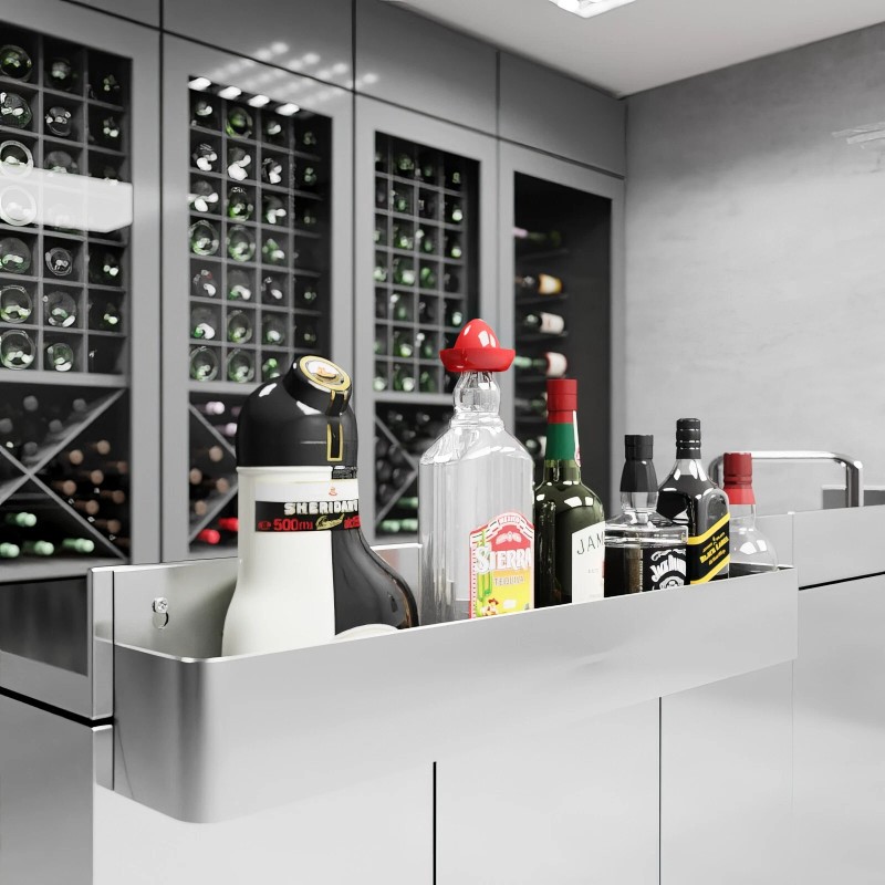 AmGood 32 in. Single Tier Stainless Steel Speed Rail Rack