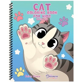 Cat Coloring Book for Kids Ages 4-8: Cute and Adorable Cartoon Cats and Kittens (Spiral Coloring Books for Kids, Band 12)