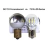 PilotLights LED RA-7512 W-1280 Red LED Replacement Bulb - BAY15S