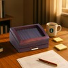 Bey-Berk Walnut Wood 19-Pen Display Box with Glass Top, Drawer,