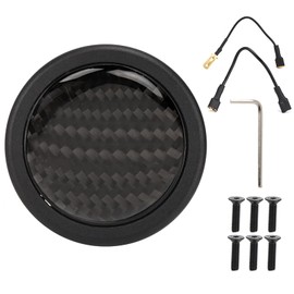 Horn Button Steering Wheel, Carbon Fibre Horn Button Carbon Fibre Horn Push Button Kit Steering Wheel Knob Carbon Fibre Horn Button for 6 Screws for Sparco Steering Wheel Car Modified Parts