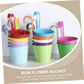 NOLITOY 4pcs Iron Hanging Flower Pot Detachable Hooks for Balcony Decoration for Dried Flowers Retro Design for Decor Green Pink Yellow Orange