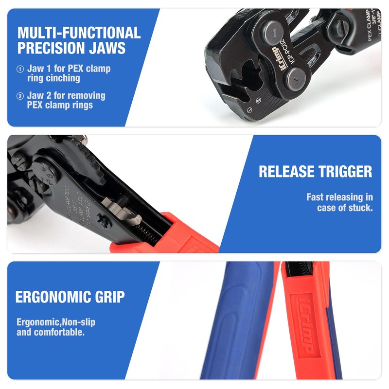 iCrimp PC-PC02KIT PEX Clamp Crimping Tool Kit with 1/2 inch(20