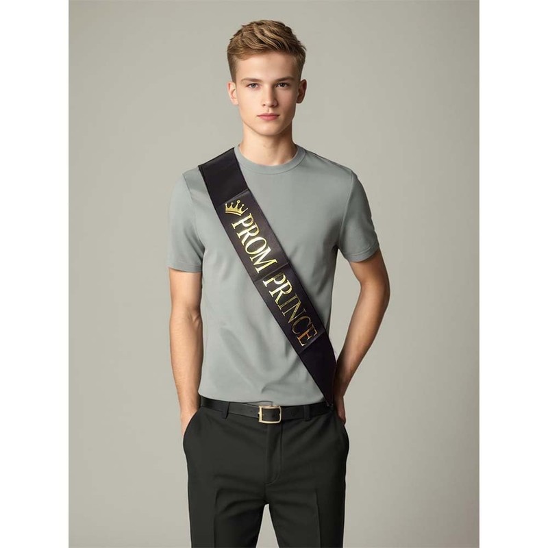 Black Prom Prince for Boys and Princess Sashes for Girls