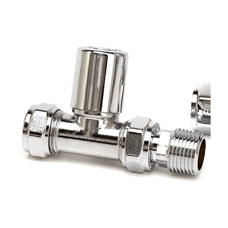 Greened House Haxby Straight Chrome Thermostatic Radiator Valve / Towel