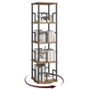 MAHANCRIS 4-Tier Rotating Bookshelf, Freestanding Corner Bookshelf, 360° Spinning Bookcase,