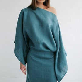 Seaside Tones Kiko Dress - Dusty Blue, S/M