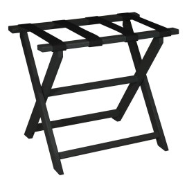 Homeroots Earth Friendly Black Folding Luggage Rack With Black Straps