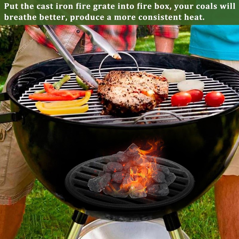 SUMNACON Cast Iron Fire Grate Fireplace Grate, Round 19cm BBQ
