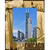 Saddle Mountain Souvenir Chicago Landmarks Laser Engraved Wood Picture Frame