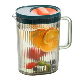 RAMFIYN Pitcher with Lid 2200ml/67oz Cold Brew Pitcher for Water Lemonade Juice Coffee Pitchers for Drinks Green Plastic Pitcher with Lid Filtered Water Pitchers Juice Pitcher with Lids for Fridge