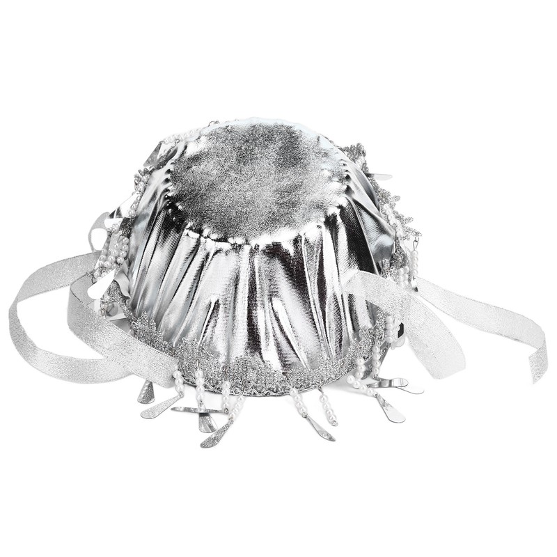 Wedding Flower Girl Basket Silver Hand Flower Basket Romantic Rhinestone