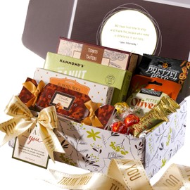 Broadway Basketeers Thank You Gift Box for Appreciation - Gourmet Delight - Curated Gourmet Food - Treats Gift Box - Individually Wrapped Gourmet Edible Care Package
