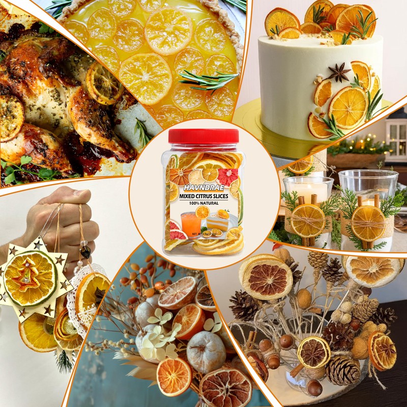 70+ Mixed Dried Citrus Slices – 4 Varieties of Dehydrated