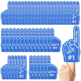 48 Pcs Mini Foam Fingers, We're #1 Sport Fan Foam Finger for Sports Hand Themed Party, Foam Hand Fingers Cheerleader Gifts for Basketball Baseball Soccer Football Sporting Event (Blue)