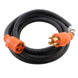 AC WORKS 10/4 NEMA L14-30 30Amp 125/250Volt Generator Rubber Extension Cord (25FT)