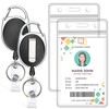 2 Pack ID Badge Holder with Retractable Badge Reel Clear