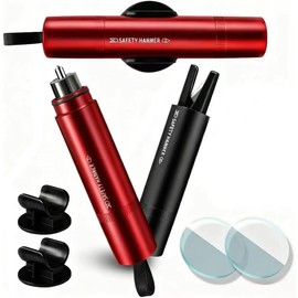 Vunpok 2PCS Safe Hammer Glass Breaker,Glass Breaking Tool for car Windows,Seatbelt Cutter Car Hammer Window Breaker Seatbelt Cutter for Emergency Escape (Red & Black)