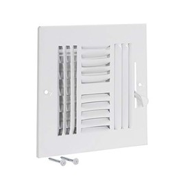 EZ-FLO 61617 Four-Way Sidewall/Ceiling Register, 6 inch x 6 inch, White
