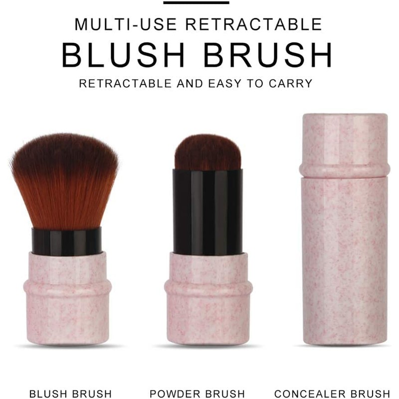 Blush Makeup Brush, Retractable Kabuki Face Brush, Portable Makeup Brush