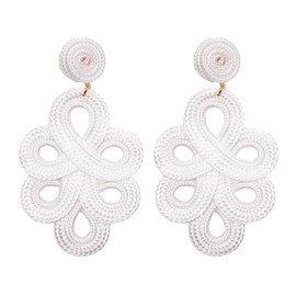 MAJALE Long Women's Flamenca Earrings - Lightweight Earrings for Christmas, Party, Sevillanos for Special Occasions - Earrings with Silk Cord, Silk