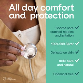 Koala Babycare The Original Nursing Cups 100% Silver – Nipple Shields for Nursing Newborn - Breastfeeding Essentials Protect and Soothe Cracked Nipples - Standard Size