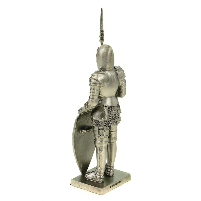 Veronese Pewter Knight Templar with Shield and Lance 13 cm