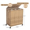 Laundry Hamper with Wheels&Lid, 50.2 Gallons(190L) Rolling Laundry Basket with