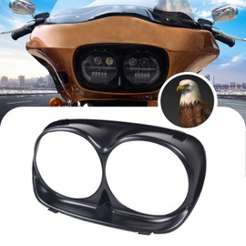 KAKABAS Headlight Bezel Trim Outer Fairing Cowl for Road Glide,Head light Headlamp Bezel Scowl Outer Fairing Extension Compatible with Harley Davidson Road Glide 1998-2013