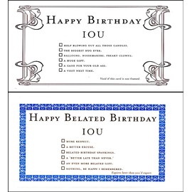 Quiplip IOU Birthdays (6) Greeting Cards