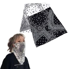 ZHEJIA UV Protection Face Cover (2 Pieces) Cooling Bike Face Mask, Mine-based Harajuku Patterned Mask, Popular, Stylish, Tennis, Sports, Sports, Bicycle, Fishing, Outdoor Use, Unisex, One Size Fits