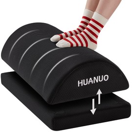 HUANUO Foot Rest for Under Desk at Work, Large Adjustable Footrest with Height Memory Foam,Foot stools Under Desk for Office, Work, Gaming, Computer, Gift, Home 20inch