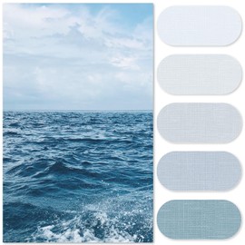 jinchan Ombre Ocean Blue Striped Shower Curtain Waterproof Fabric Shower Curtains for Bathroom Gradual Color Minimalist Design Modern Neutral Luxury Shower Curtain Set with 12 Hooks 70x72 inches