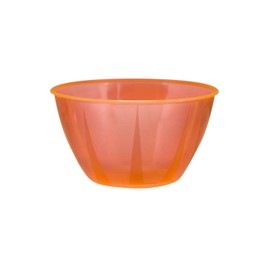 Party Essentials Hard Plastic 24-Ounce Small Serving Bowls, Neon Orange, 6-Count