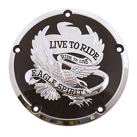 LIVE to RIDE EAGLE SPIRIT Kit Black and Chrome Derby Cover and Gasket Kit for 2016/Later Harley-Davidson Touring Models & 2015/Later Trikes…