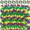DECYOOL 48Pcs Mardi Gras Leis Bulk Set for Party Favors