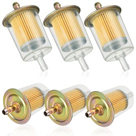 GZjiyu 6 Pieces Fuel Filter, Universal Fuel Filter for Lawn Mowers, Boats, Scooter Generator, Motorcycle, Car, Tricycle, Truck (6-8mm Hose Connect)