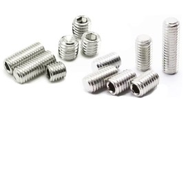 M3 x 20mm Stainless Steel Socket Set Screws Hexagon Socket Flat Head Set Screws Hexagon Socket Drive Headless Screws, Silver(20 Pcs)
